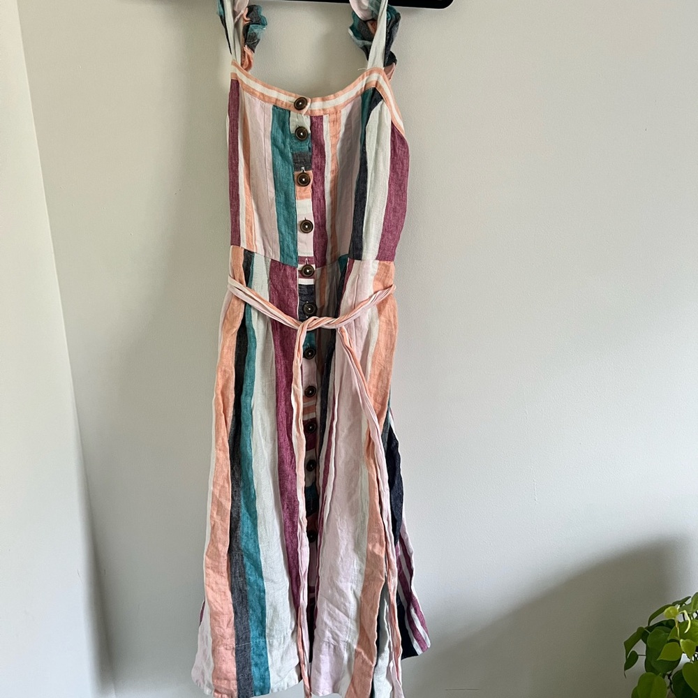 Multicolor Striped Button-Down Dress